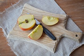 Slice apples and peanut butter for a healthy snack