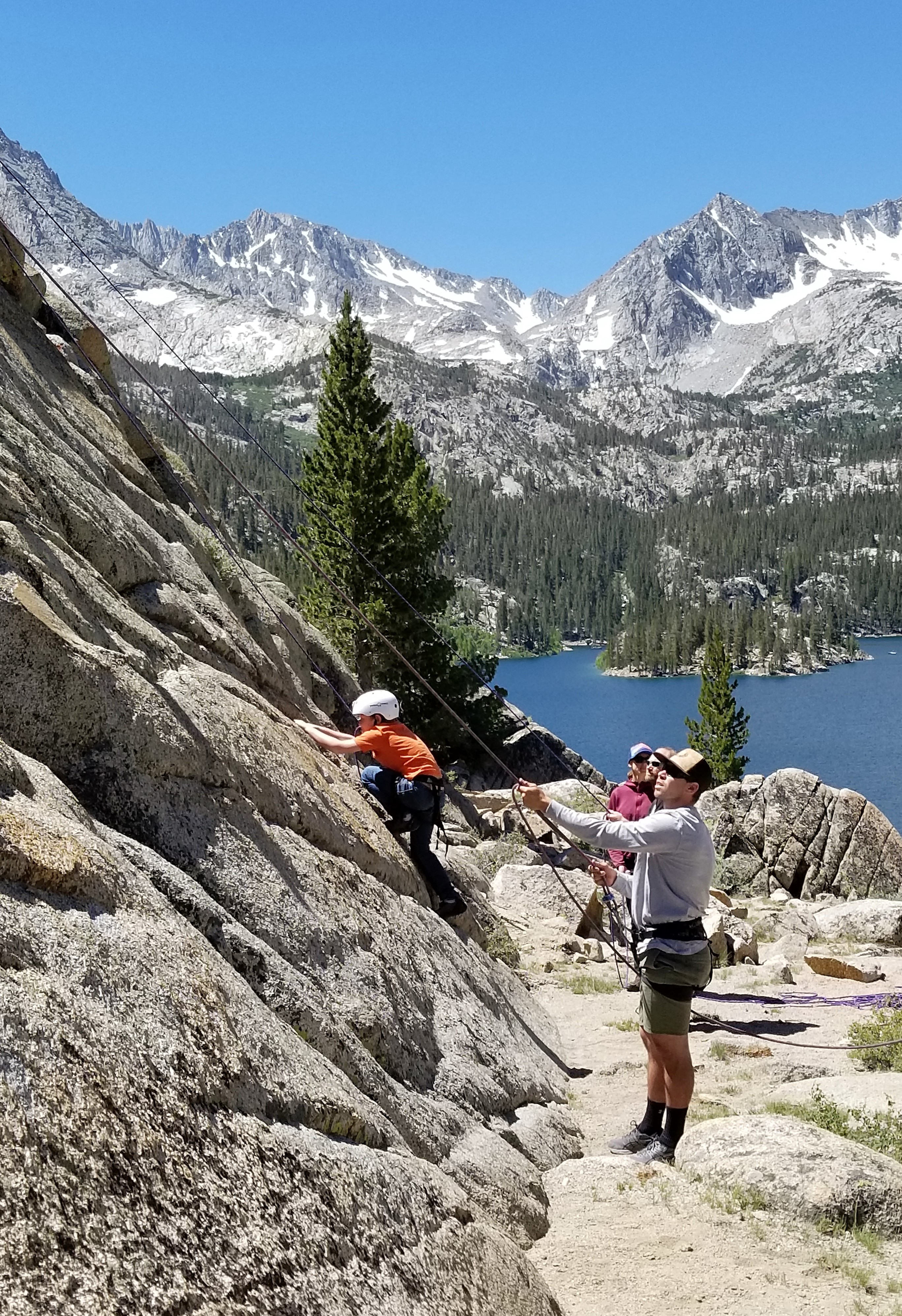 family rock climbing